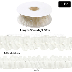 Nastro arricciato in poliestere con perline di plastica&nbsp;OCOR-WH20003-63C