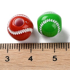 Непрозрачные акриловые европейские бусины с распылением&nbsp;SACR-P031-25C