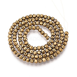 Стеклянные бусины с гальваническим покрытием &nbsp;X-GLAA-H021-01B-FP07