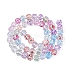 Fili di perline di vetro trasparenti screpolate&nbsp;GLAA-N063-8mm-M