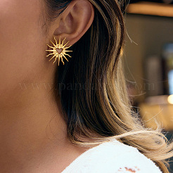 Sun 304 Edelstahl-Ohrstecker für Damen&nbsp;EJEW-A157-01G