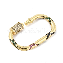 Messing Micro Pave bunte Zirkonia Verschlüsseanhänger Verschlüsse&nbsp;KK-P299-09C-G