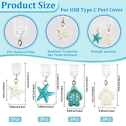 8 шт. 4-х видов пластиковых мобильных пылезащитных заглушек&nbsp;HJEW-CN00013