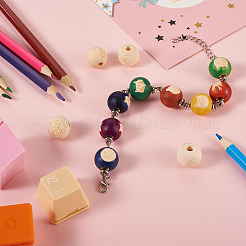 80 шт. 8 стиля необработанные европейские бусины из натурального дерева&nbsp;WOOD-CW0001-04