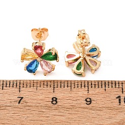 Orecchini da donna in ottone con micro pavé di zirconi cubici&nbsp;KK-CBACC01-06G