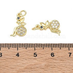 Pendentifs avec zircon cubiques à micro-pavés en laiton&nbsp;KK-T085-15A-G