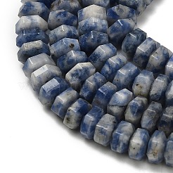 Натуральное синее пятно нитки из бисера яшмы&nbsp;G-G317-A11-3x6mm