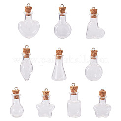 10 шт. 10 стиля мини-прозрачные подвески в виде бутылок&nbsp;FIND-TA0008-30