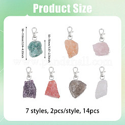 14 ciondolo decorativo con pietre preziose naturali e sintetiche a 7 colori&nbsp;HJEW-CA00057