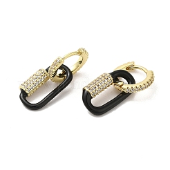 Orecchini pendenti a cerchio ovali in ottone dorato&nbsp;EJEW-L268-039G-04