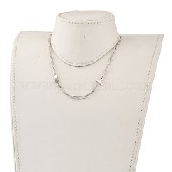 Collane a catena con graffetta in acciaio inossidabile 304 anti-ossidazione&nbsp;NJEW-JN02998