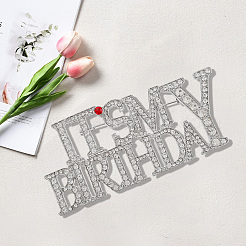 2 шт. 2 стиля «Это мой день рождения» броши из сплава со стразами для рюкзака и одежды&nbsp;JEWB-GF0011-51A