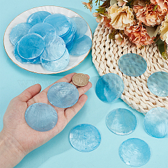 Окрашенные натуральные подвески-соединители из ракушек capiz&nbsp;LS-FIND-WH0816-016E