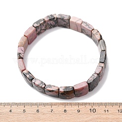 Pulseras elásticas de rodonita natural con cuentas facetadas para mujer&nbsp;BJEW-K251-08I