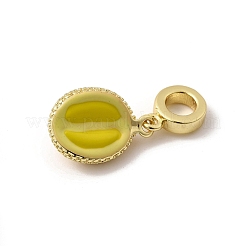 Латунные желтые эмалевые европейские подвески-шармы из дуриана&nbsp;KK-I359-05G
