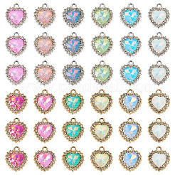 40 шт. 2-цветный сплав с УФ-покрытием и разноцветными стеклянными стразами&nbsp;FIND-PJ0001-39