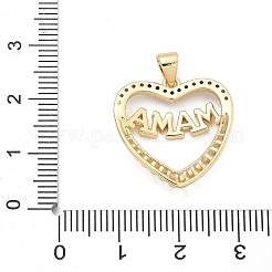 Подвески из латуни с микропаве ко Дню матери и кубическим цирконием&nbsp;LS-KK-Q055-02B-G