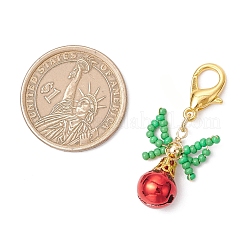 4 шт. 4-х цветные латунные подвески-колокольчики&nbsp;HJEW-MZ00243