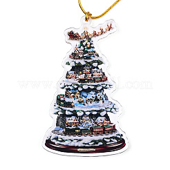Décoration pendentif arbre de Noël en acrylique&nbsp;HJEW-Q010-01B
