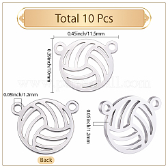 10 Stück Edelstahl Sportball Umriss Verbinder Verbinder Charms&nbsp;STAS-SC0010-17A-P