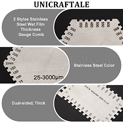 2 pettine misuratore di spessore del film umido in acciaio inossidabile da 2 stili&nbsp;TOOL-UN0001-37