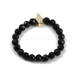 Anelli elastici con perline di ematite sintetica non magnetica con fulmine e howlite naturale e spinello nero naturale&nbsp;RJEW-JR00785