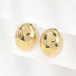 Овальные серьги-гвоздики из латуни&nbsp;EJEW-H154-09C-G