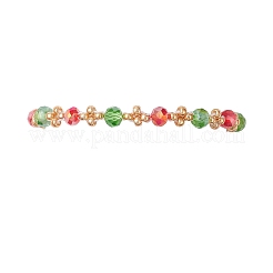 Weihnachtliches handgemachtes Armband aus Glasperlen und geflochtenen Glasperlen&nbsp;BJEW-MZ00249-01