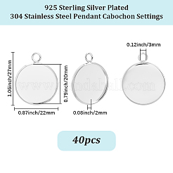40 шт. подвеска-кабошон из нержавеющей стали 304&nbsp;STAS-BBC0008-44S