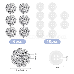 6 шт. запонки из латуни и акриловых страз&nbsp;BUTT-DC0001-17A