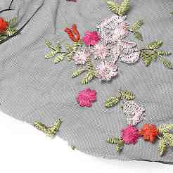 Кружевная ткань из полиэстера с цветочной вышивкой&nbsp;OCOR-WH0082-12B