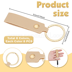 64 pièces 8 couleurs porte-clés en cuir pu&nbsp;KEYC-PH0002-43G