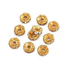 Железные хрустальные бусины-разделители со стразами&nbsp;RB-A008-6MM-G