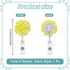 6 шт. выдвижная катушка для значков из розовой смолы&nbsp;HJEW-NB00303