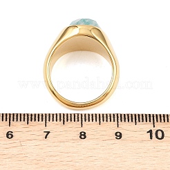 Anelli in acciaio inossidabile 304 con amazzonite naturale&nbsp;RJEW-F203-02G-03