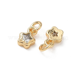 Ciondoli in ottone zirconi chiari micro pavé&nbsp;KK-P355-13G