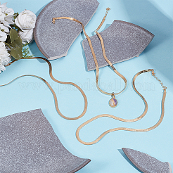 4 шт. латунные плоские ожерелья-змейки для женщин&nbsp;NJEW-BBC0001-37