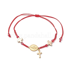 Pulseras de cuentas trenzadas con cordón de nailon ajustable&nbsp;BJEW-MZ00168-03