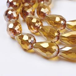 Chapelets de perles en verre électroplaqué&nbsp;EGLA-D015-15x10mm-21