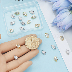 20 Stück 2 Farben Messing Pavé klar Zirkonia Verbinder Charms&nbsp;KK-BBC0023-70