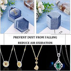 Шестиугольные бархатные коробочки для колец&nbsp;LS-VBOX-WH0012-001