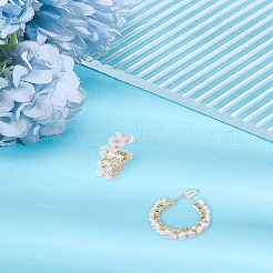 1 пара серег-гвоздиков из сплава с цветочным узором&nbsp;EJEW-LP0007-087