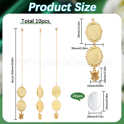 Decorazione pendente con cappuccio di laurea ovale in ottone&nbsp;HJEW-SP00004