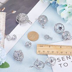 10 шт. 5 стиля филигранных латунных подвесок-клеток&nbsp;KK-SC0003-77B