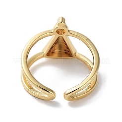 Открытые манжеты из латуни с микропаве и цирконием для женщин&nbsp;RJEW-E292-13G