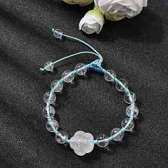 Pulseras trenzadas ajustables con cuentas de piedras preciosas naturales mixtas para mujer&nbsp;BJEW-L713-A