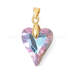 Pendentifs en verre transparent galvanisé&nbsp;X-PALLOY-JF05156-01