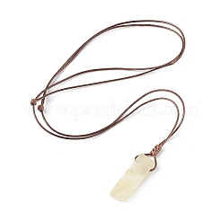 Collana con ciondolo pepita di citrino naturale con cordino cerato per donna&nbsp;NJEW-F306-01F