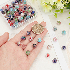 80шт 8 цвета ручной работы золотой песок бусины лэмпворк&nbsp;LAMP-PH0001-24