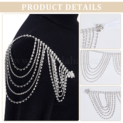 1 шт. полиэстер и стразы сексуальный плечевой бюстгальтер цепочка для тела&nbsp;AJEW-WR0002-65